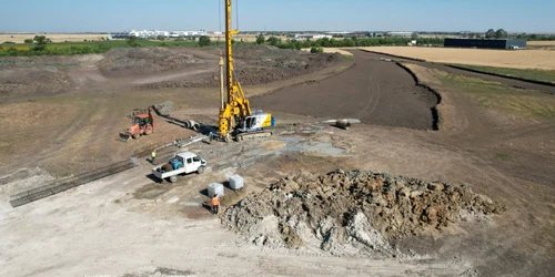 Şantierul drumului de legătură între A1 şi Timişoara FOTO DRDP Timişoara