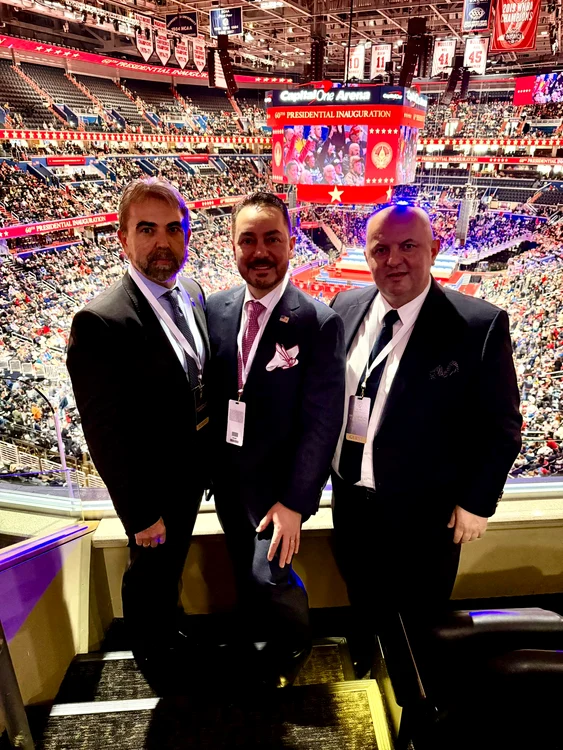 Gabi Constantin, Ștefan Berciu și Avram Gal, la ceremoniile de Washington