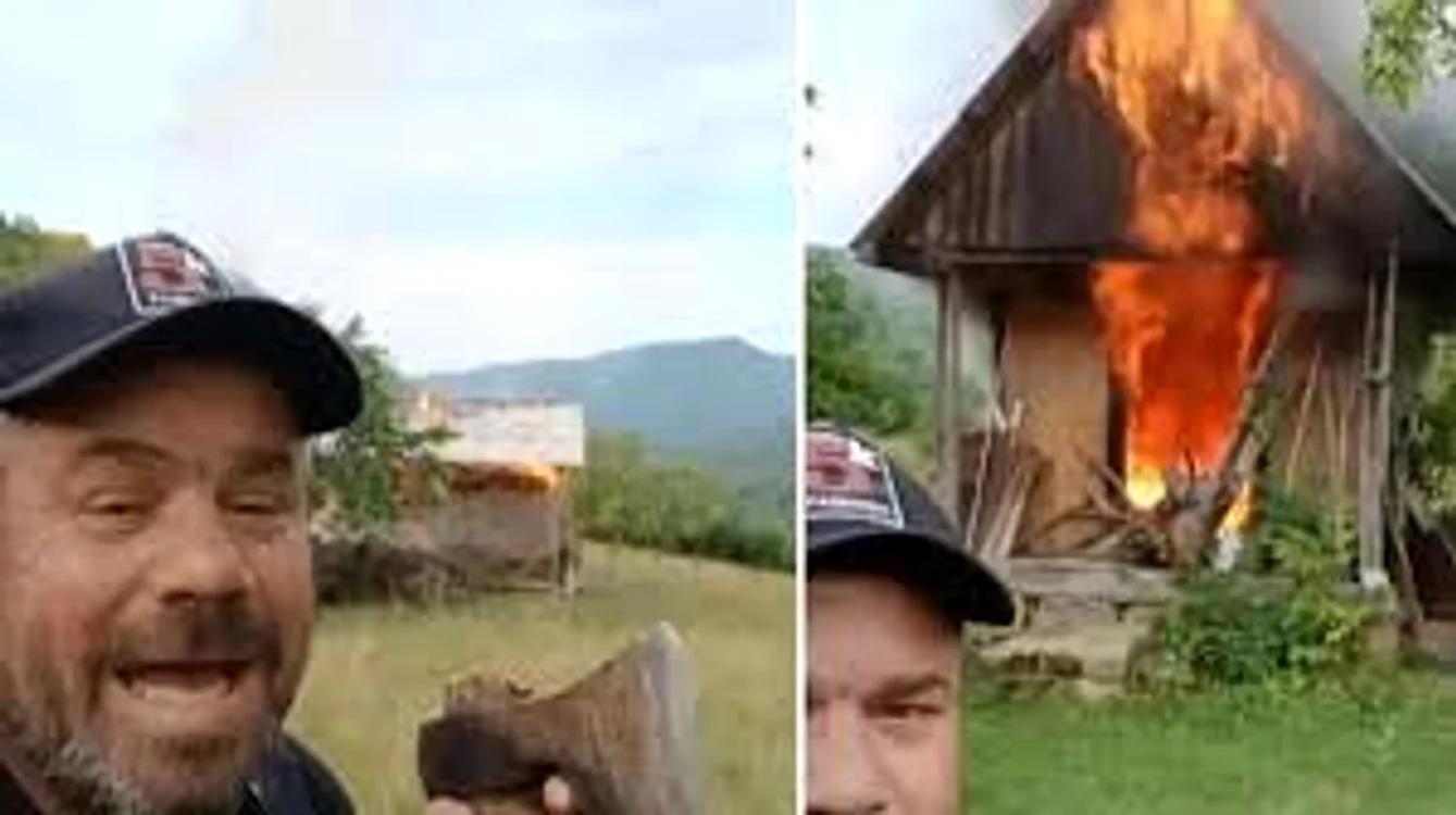 Un recidivist din Maramureș a incendiat bunurile unui vecin FOTO: Captură video