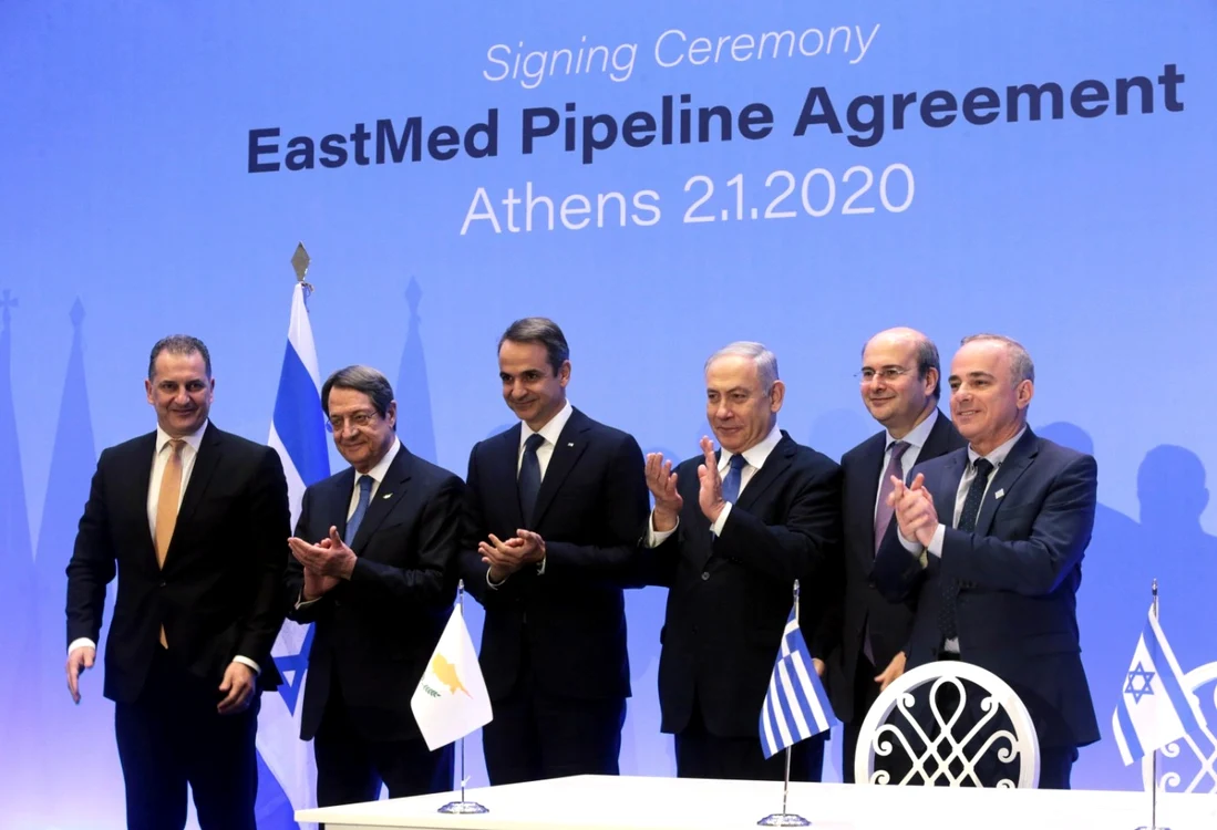 Israelul, Grecia şi Cipru au semnat un acord privind gazoductul EastMed în 2020 FOTO EPA-EFE