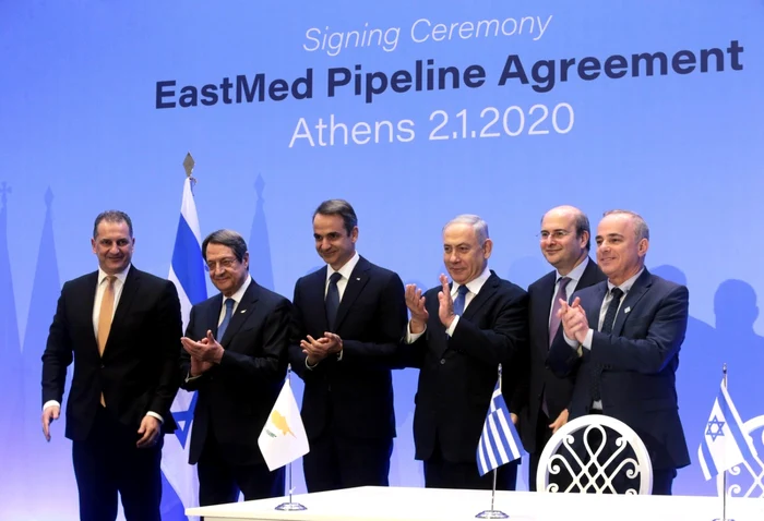 Israelul, Grecia şi Cipru au semnat un acord privind gazoductul EastMed în 2020 FOTO EPA-EFE