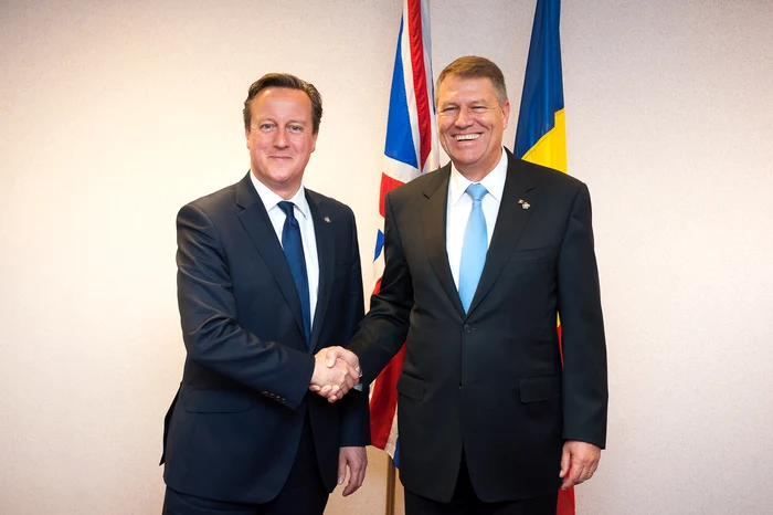 Premierul britanic David Cameron va face miercuri o vizită oficială în România, urmând să se întâlnească cu preşedintele Klaus Iohannis, la Palatul Cotrocenifoto: presidency.ro