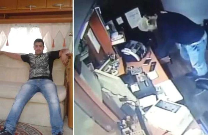 Jaful comis de Lakatos Suraj (stânga) a fost surprins de camerele de supraveghere FOTO captură video