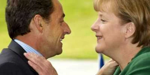 Nicolas Sarkoky, preşedintele Franţei, şi Angela Merkel, cancelarul Germaniei