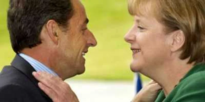 Nicolas Sarkoky, preşedintele Franţei, şi Angela Merkel, cancelarul Germaniei