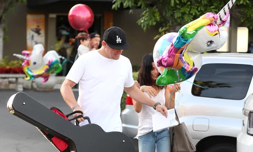 Jenna Dewan helps celebrate her hubby Channing Tatum's 37th birthday at Pinz Bowling Alley jpeg