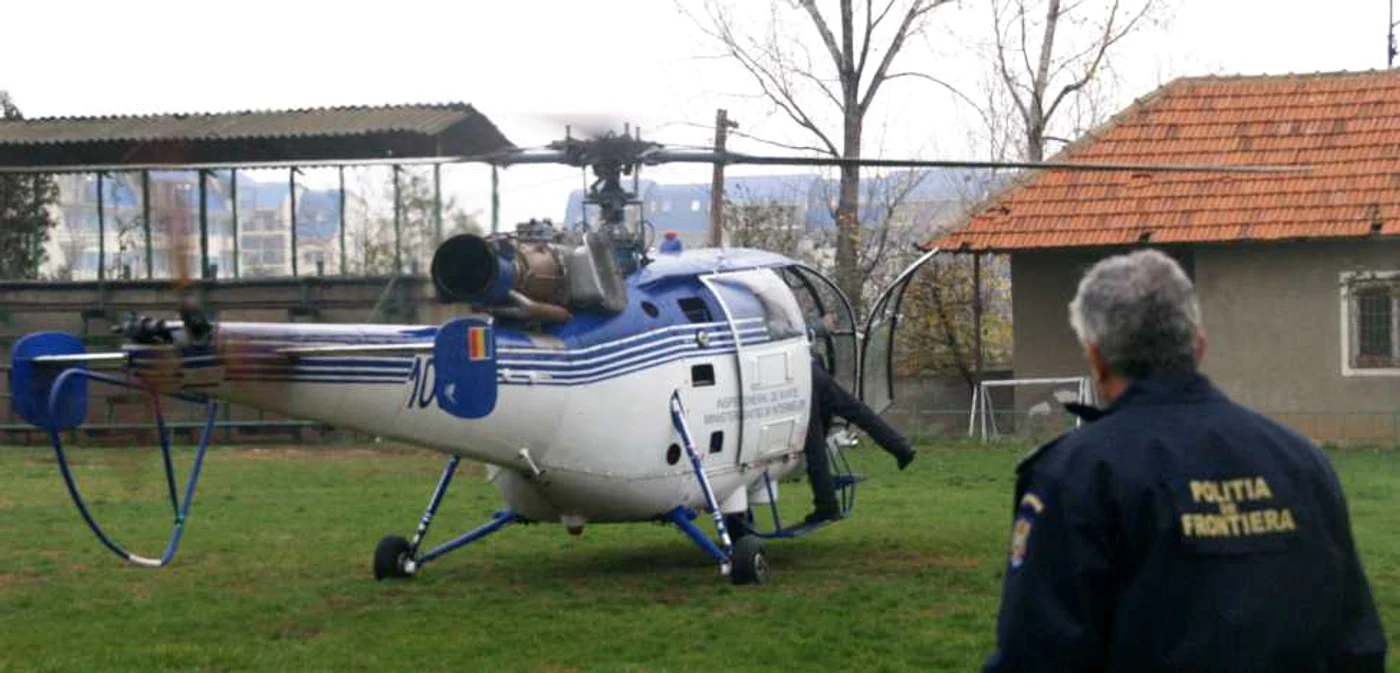 Elicopterul cu care se supraveghează frontiera FOTO STPF Mehedinţi