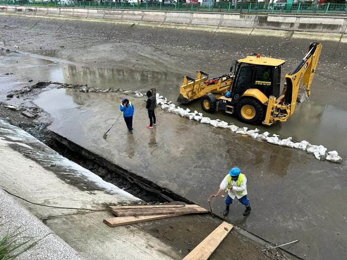 Zona unde s-au produs infiltrațiile grave de pe Râul Dâmbovița