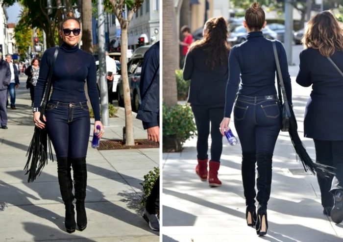 Jennifer Lopez și-a etalat formele voluptoase, pe străzile din Los Angeles