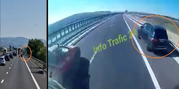 Şoferi care circulă pe banda de urgenţă a autostrăzilor Foto colaj capturi video