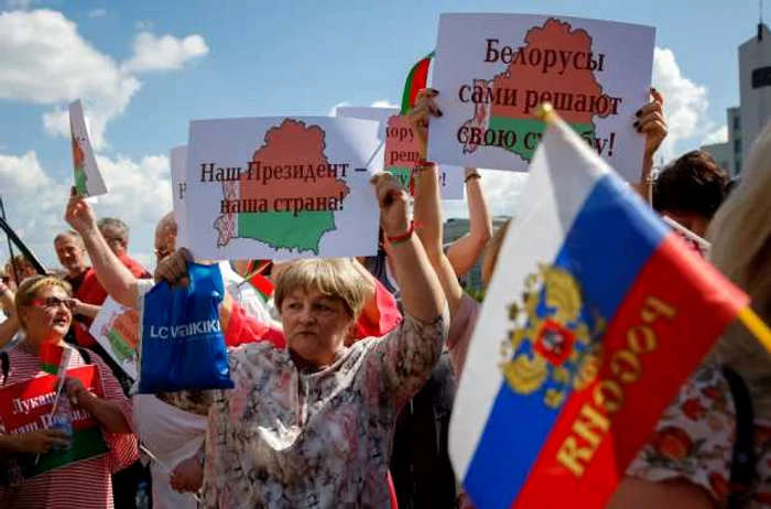 Simpatizanti ai lui Aleksandr Lukasenko FOTO EPA-EFE