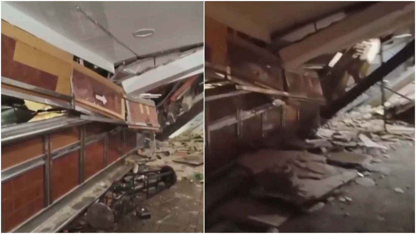 Un bar s-a prăbușit peste clienți