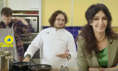 Mihaela Rădulescu apare alături de chef Florin Dumitrescu și actorul Andrei Aradits în reclama la Lidl png
