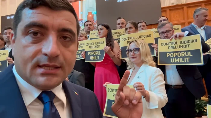 Simion a transmis din Parlament un mesaj adresat coaliției / Sursa foto: captură George Simion FB