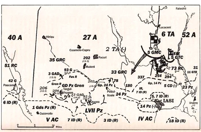 Dispunerea trupelor pe câmpul de luptă în prima bătălie de la Târgu Frumos (9-12 aprilie)
