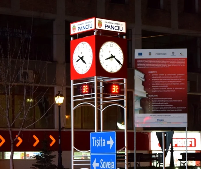 Noul ceas din oraşul Panciu