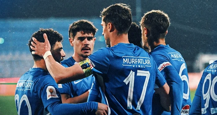 Bucuria „marinarilor” după marcarea ultimului gol FOTO Facebook Farul Constanța