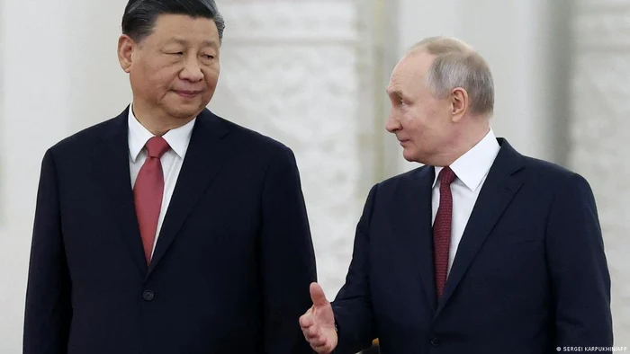 Președinții chinez și rus Xi Jinping și Vladimir Putin la Moscova