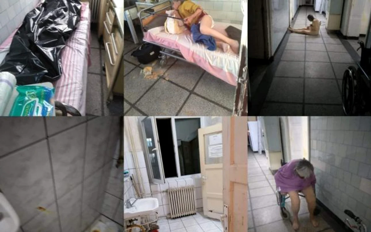 
    Imagini de pe holul Spitalului Judeţean Reşiţa FOTO Facebook  