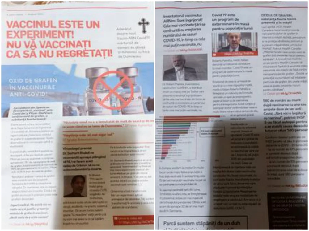 Revista promovează mesaje împotriva vaccinării