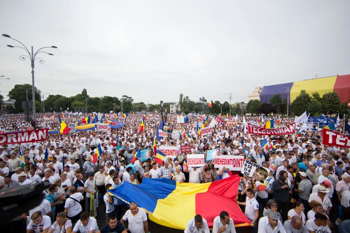 Români din toată țara au venit la mitingul PSD din Piața VictorieiFoto: Inquam Photos