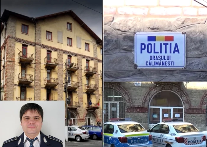 Sediul Poliţiei Călimăneşti - Vâlcea şi comandantul instituţiei - cms şef Gabriel Salan  Foto Adevărul