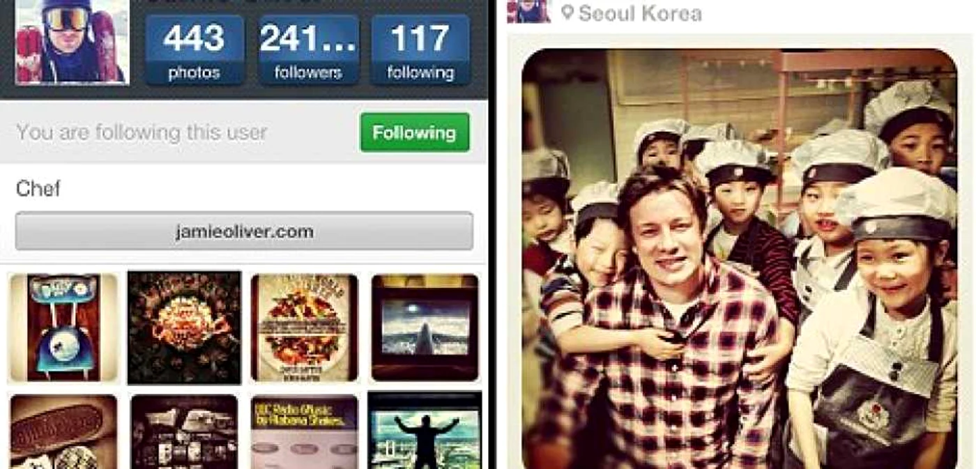 Printre starurile care folosesc Instagram se regăsește și Jamie Oliver
