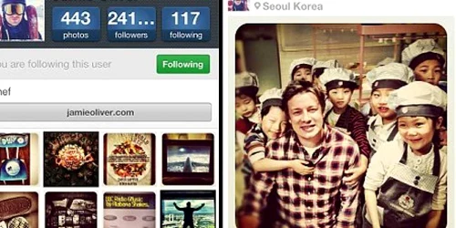 Printre starurile care folosesc Instagram se regăsește și Jamie Oliver