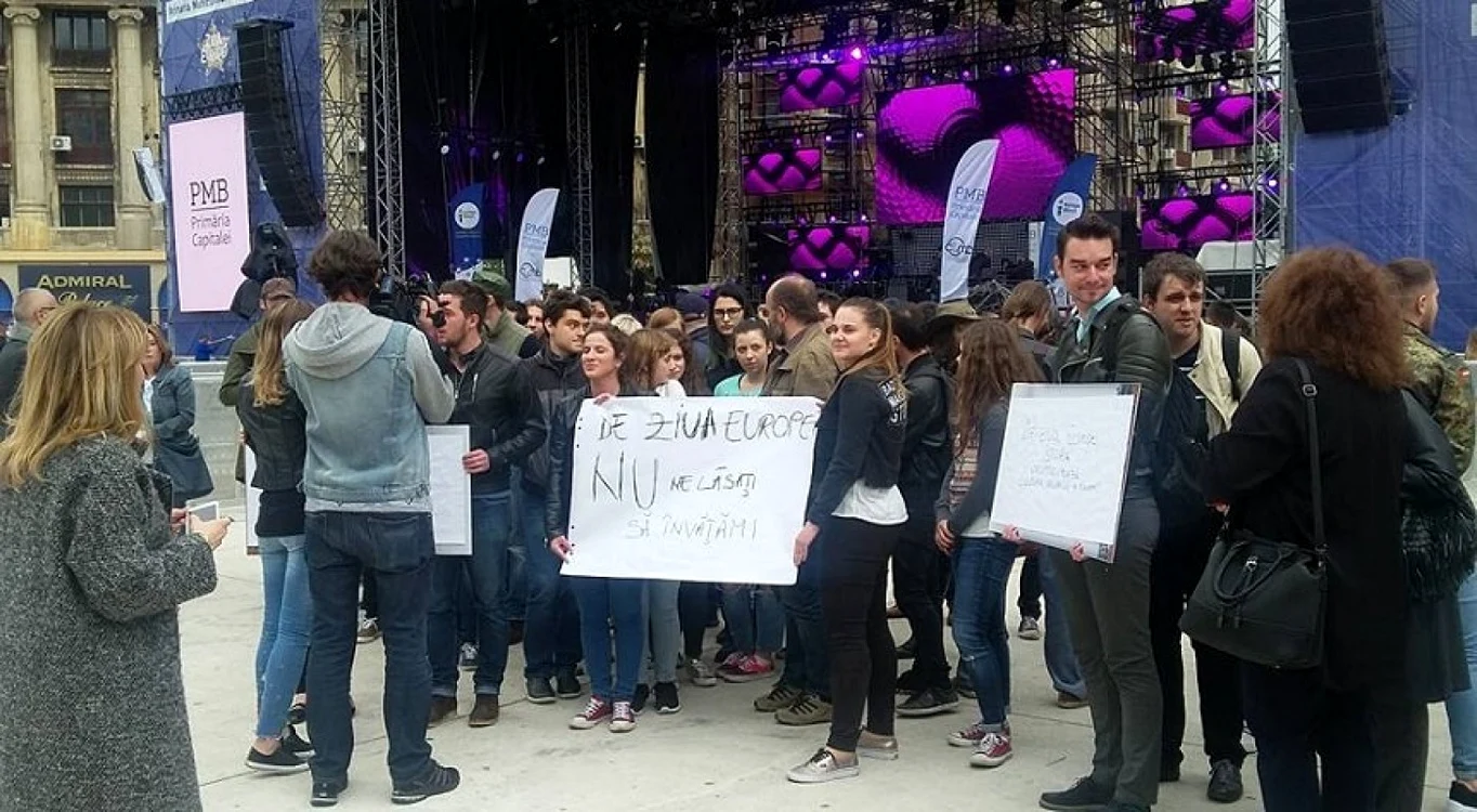 Studentii au avut mai multe mesaje împotriva evenimentului