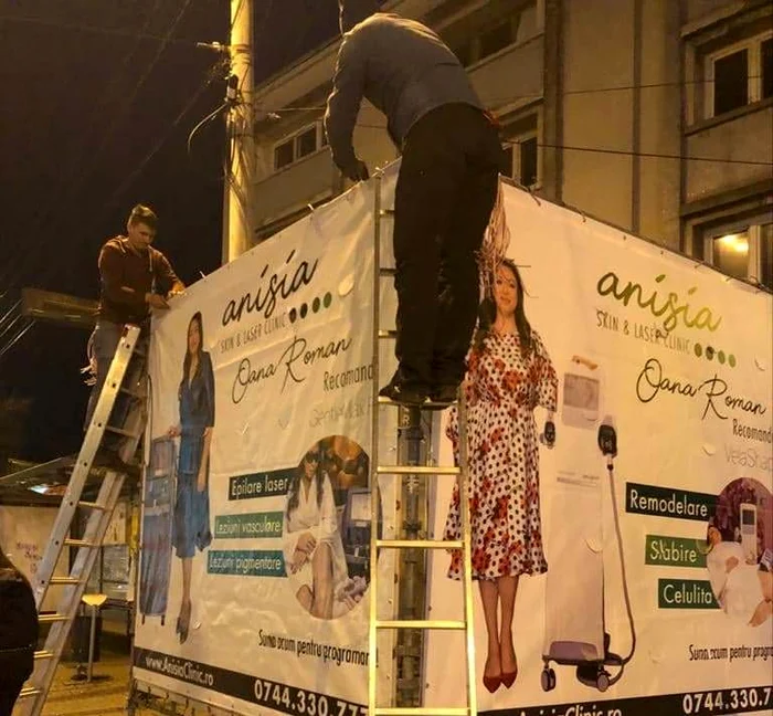 Posterele cu Oana Roman în tot orașul Ploiești