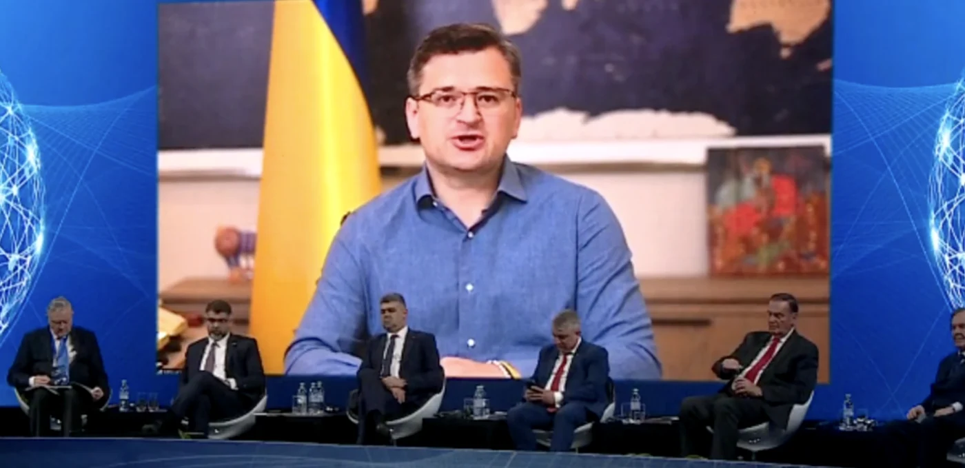 Dmitro Kuleba, live la Forumul de Securitate. FOTO: Captură