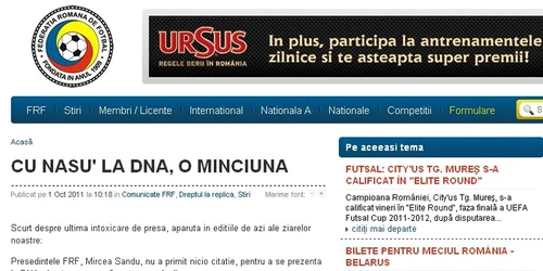 FRF dezminte că Mircea Sandu a fost citat la DNA