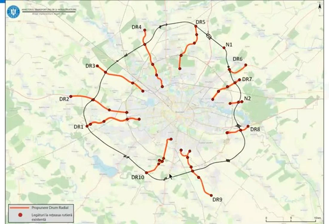 
    Centura București se va conecta, deocamdată, cu autostrăzile deja existente: A1, A2 și A3  