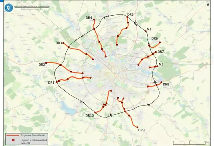 
    Centura București se va conecta, deocamdată, cu autostrăzile deja existente: A1, A2 și A3  