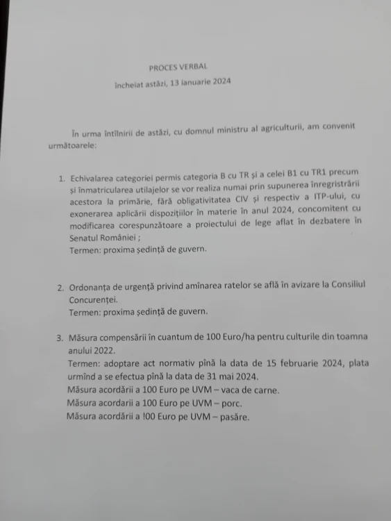 Proces verbal Ministerul Agriculturii jpeg