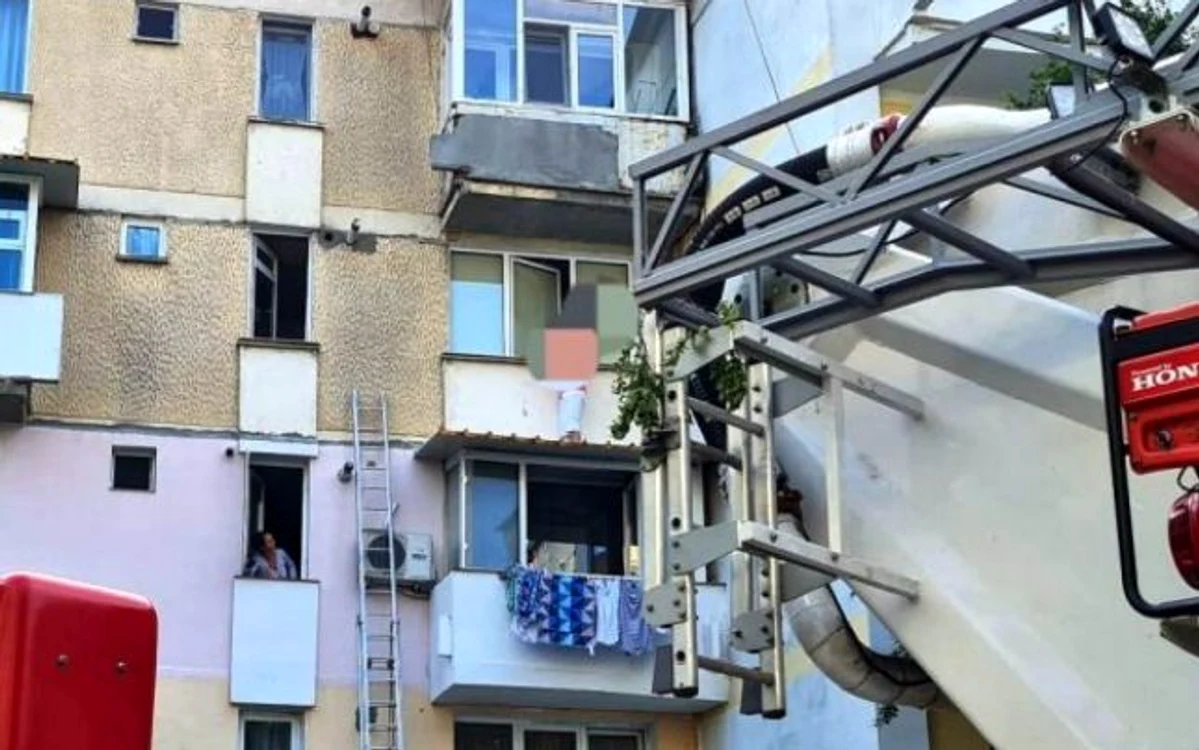 Pompierii au interveint cu o scară Foto: adevarul.ro