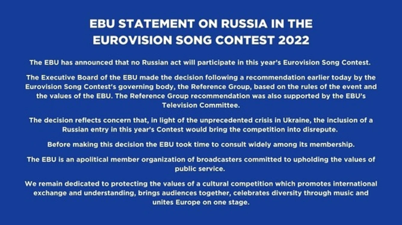 Rusia a fost exclusă de la concursul Eurovision foto news