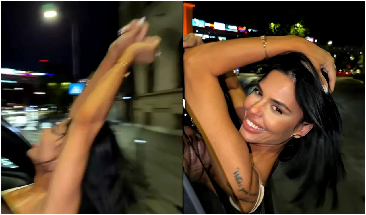 Influencerița a scos capul pe geamul mașinii, în timp ce era în mers / Sursa foto: Instagram