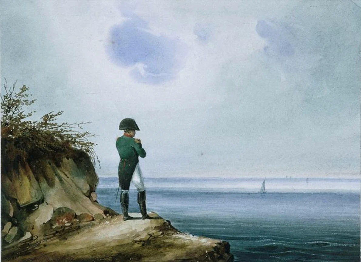 Napoleon pe Sfânta Elena. Pictură de Franz Josef Sandmann, circa 1820
