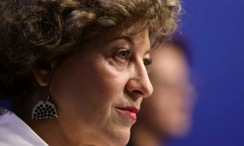 Briefing de presă privind reorganizarea mai multor companii de stat organizat de vicepremierul Oana Gheorghiu, în București. FOTO Inquam Photos / Octav Ganea