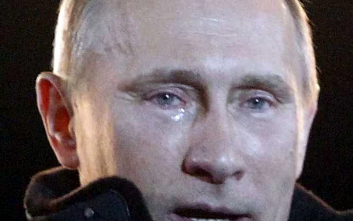 Vladimir Putin, cu lacrimi în ochi în timpul discursului rostit pe 4 martie 2012, când a recâştigat şefia Rusiei în urma alegerilor prezidenţiale FOTO: Reuters