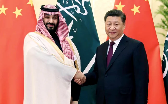 Prințul moștenitor saudit Mohammed bin Salman și președintele chinez Xi Jinping. Foto: Asia News