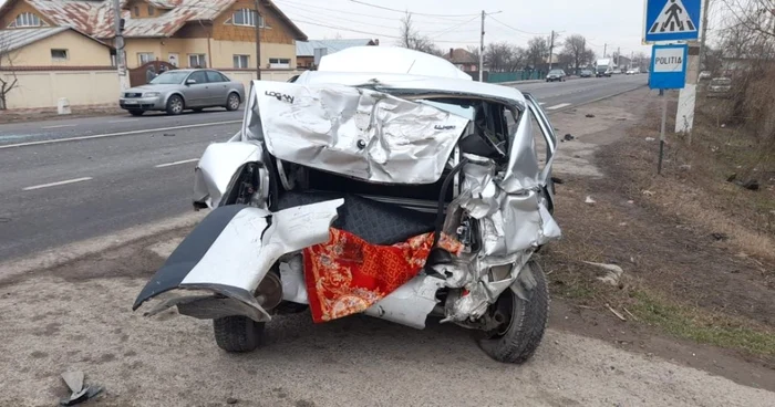 Accidentul a avut loc pe DN2 FOTO ISU Ialomiţa