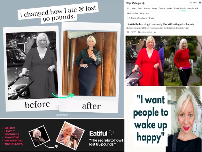 Imagini cu britanica Katie Lips, înainte și după slăbire