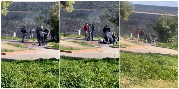 Iulian Peagu a fost pus la pământ și reținut FOTO Captură video