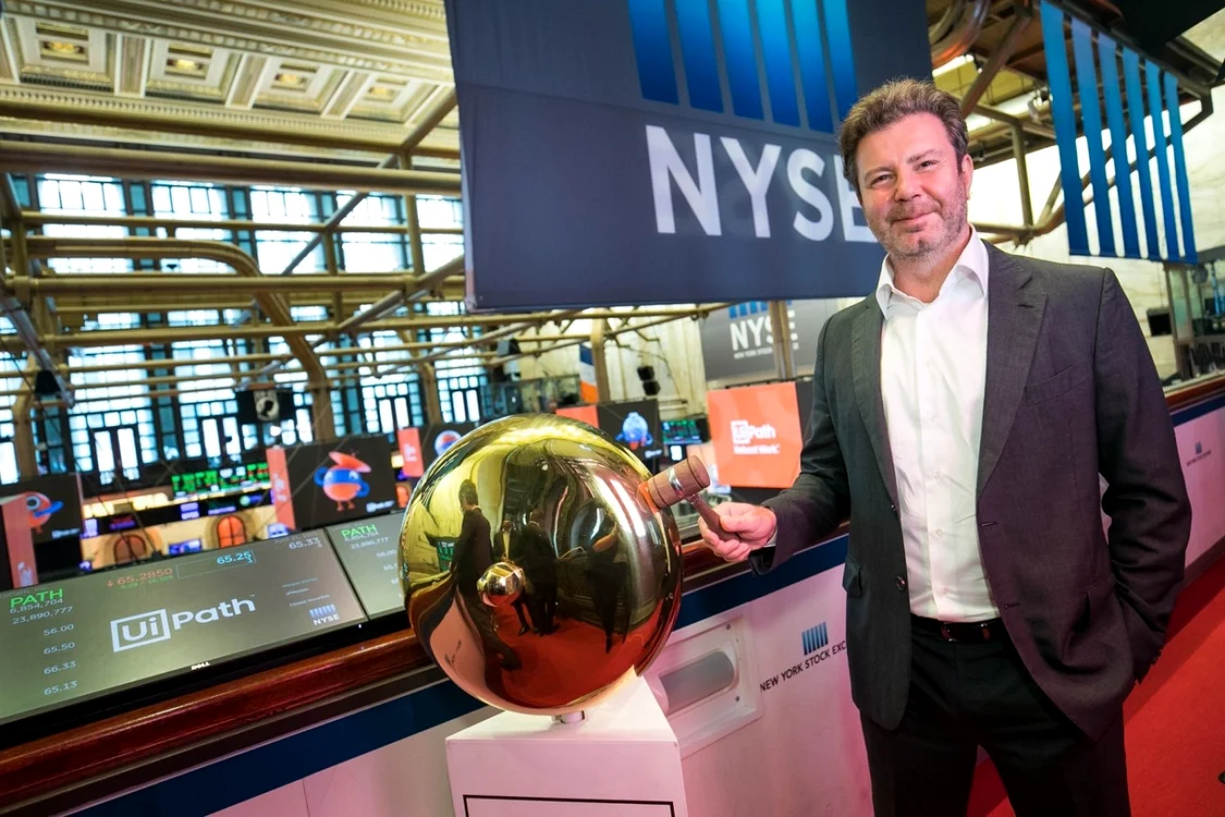 Daniel Dines, în ziua listării la bursa din New York. FOTO Facebook / New York Stock Exchange
