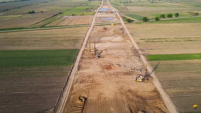 Șantierul autostrăzii. Sursa: Asociația Pro Infrastructură. Facebook