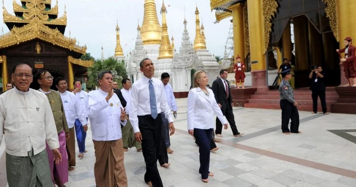 Barack Obama a făcut o scurtă vizită în Myanmar FOTO AFP