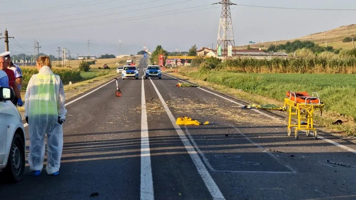 Imagine de la locul accidentului FOTO alba24.ro