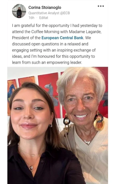 Corina Stoianoglo cu Christine Lagarde, președinta BCE